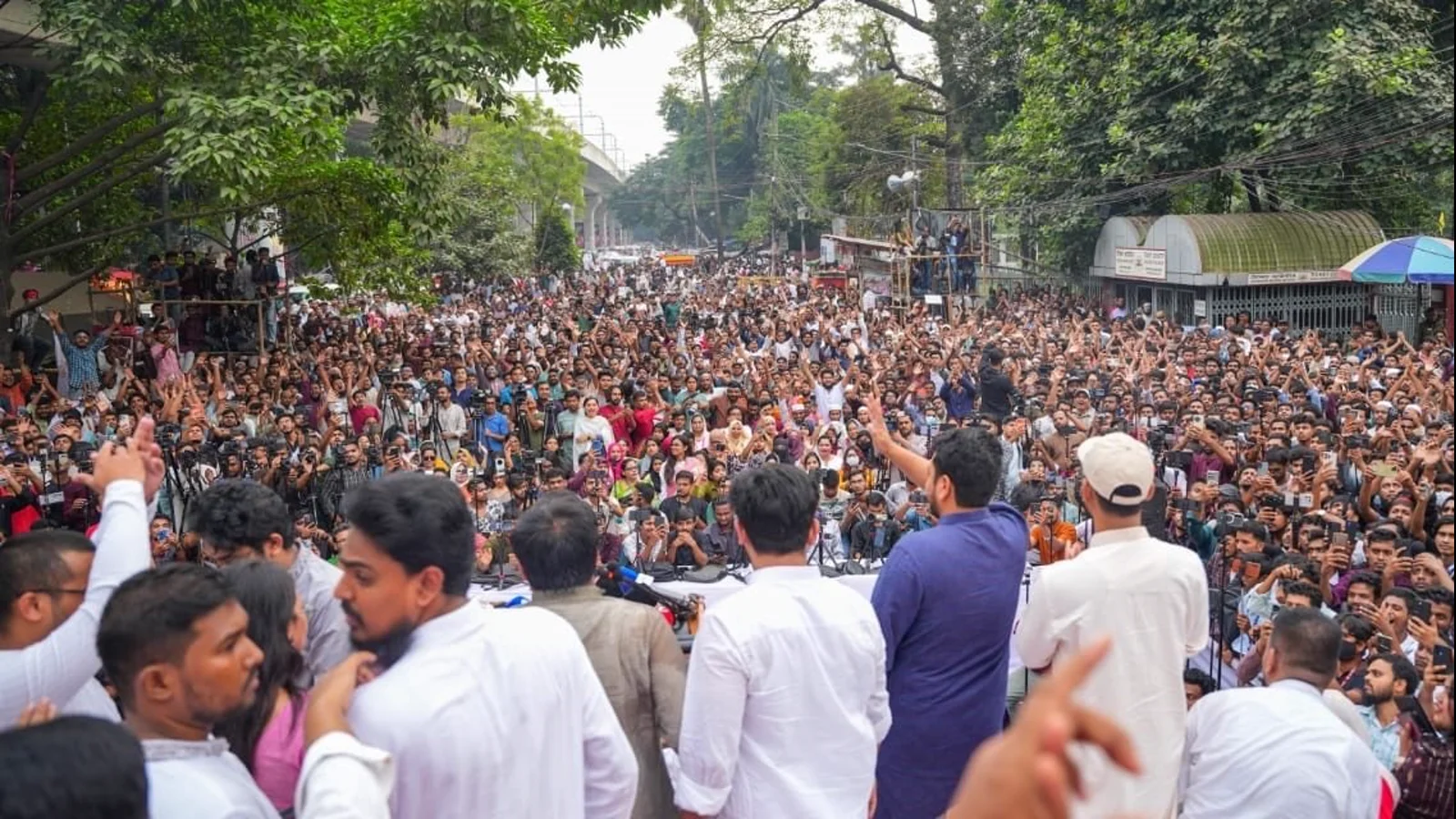 A large crowd at the NCP rally in Dhaka.