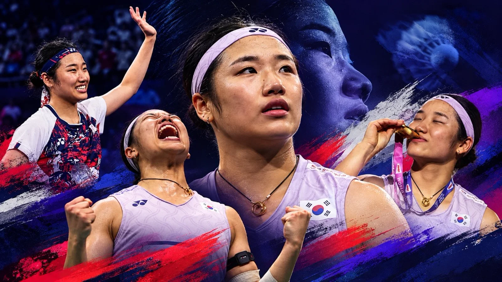 An Se Young in action and celebration.
