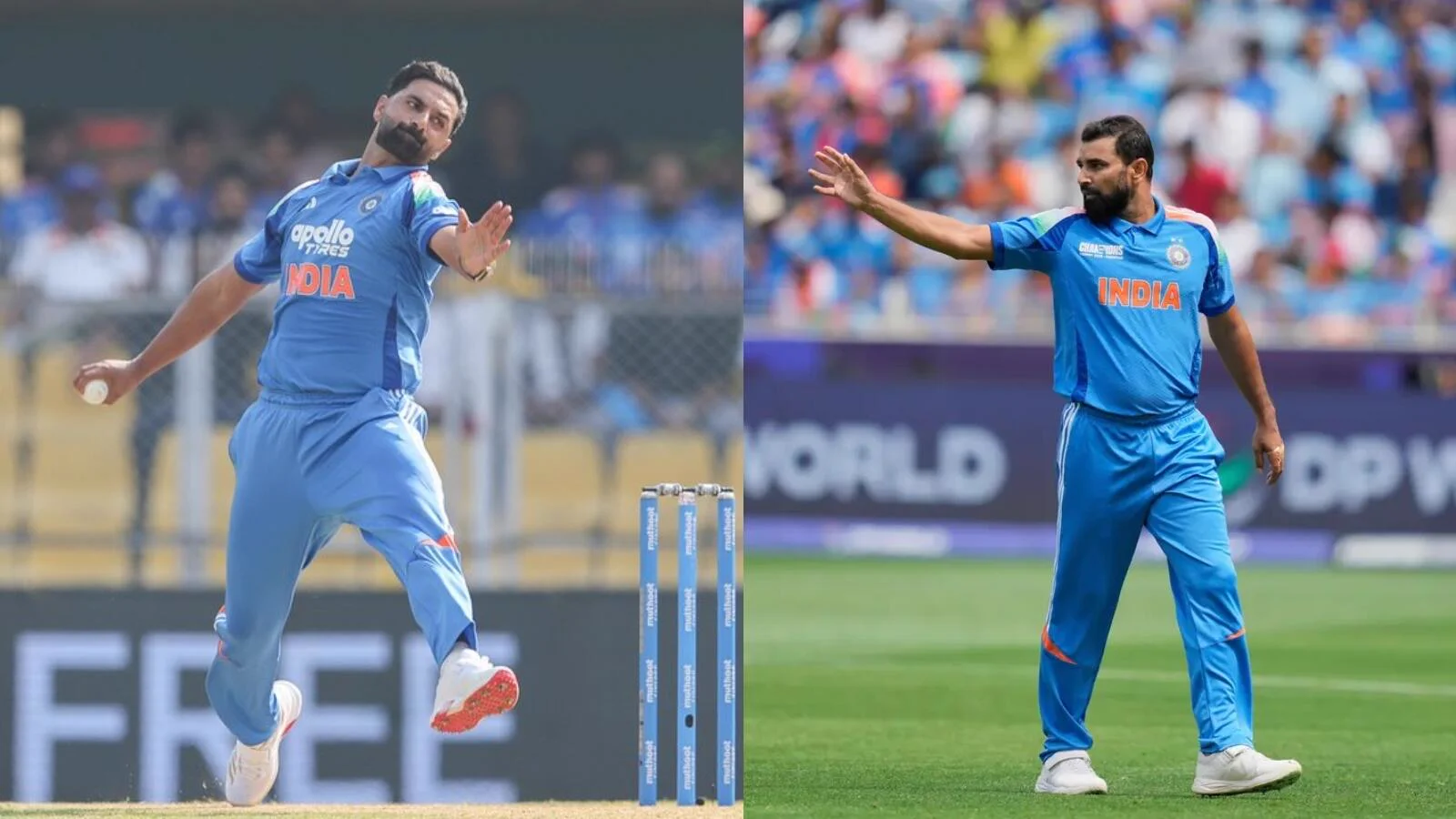 Indian pace bowlers during a match.