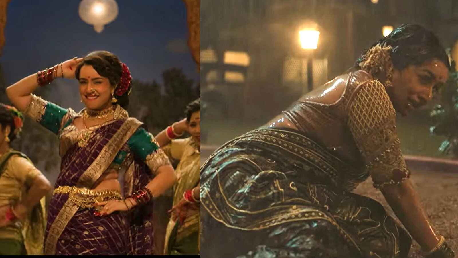 Shraddha Kapoor in two looks from Eetha, on stage and in an emotional moment.