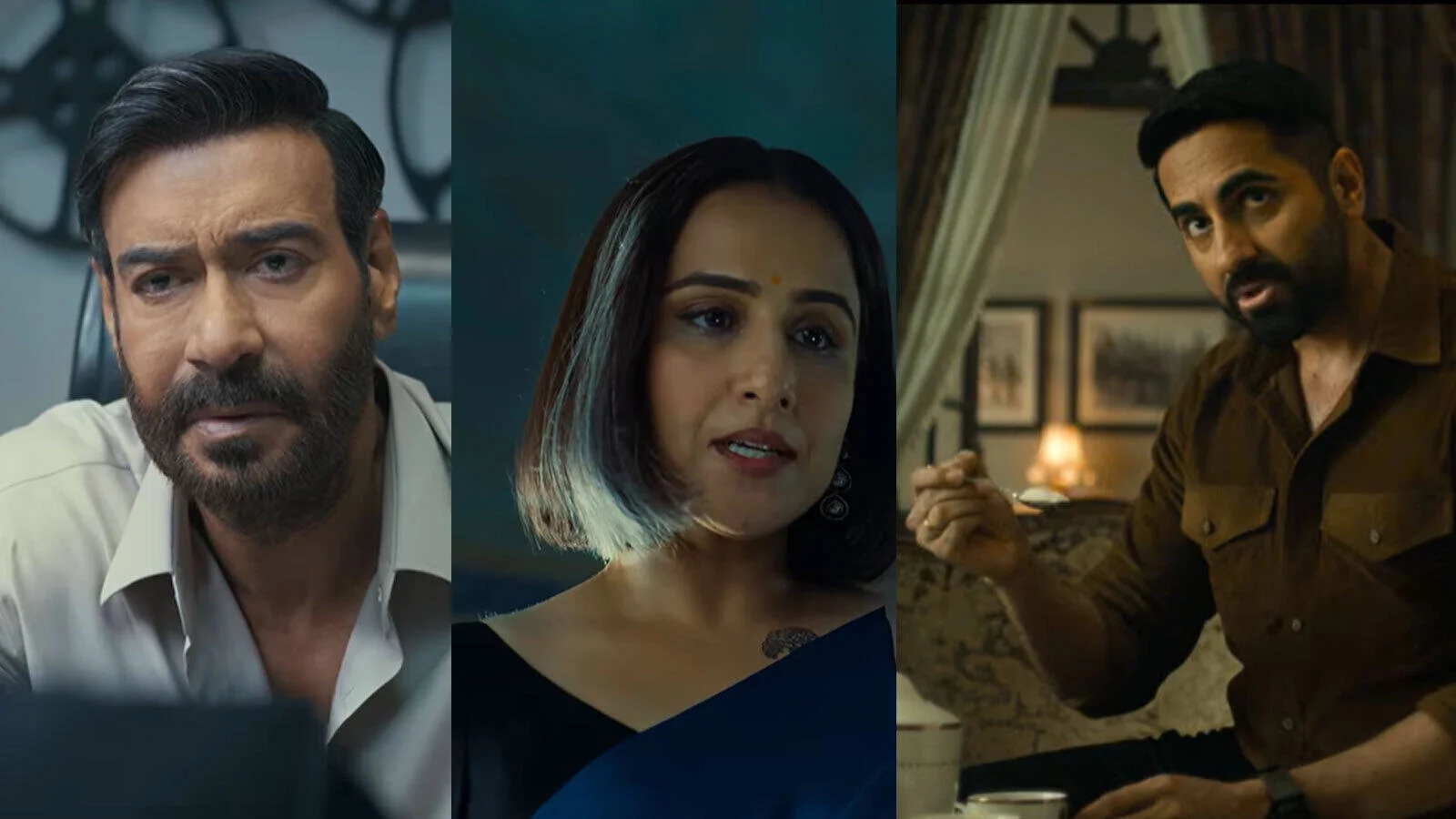 Scenes from Drishyam 3 and Udta Teer, the films running alongside Jailer 2 at the box office.