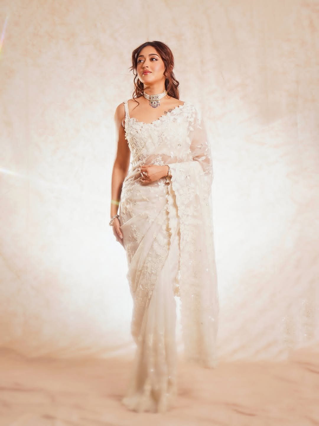 Gayatri Bhardwaj's heartwarming performances in embroidered saree and choker necklace